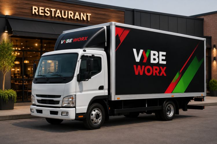 Vybe Worx branded wholesale delivery truck